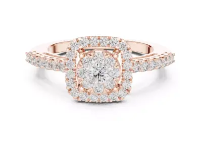 Round Diamond  Ring 3D print model