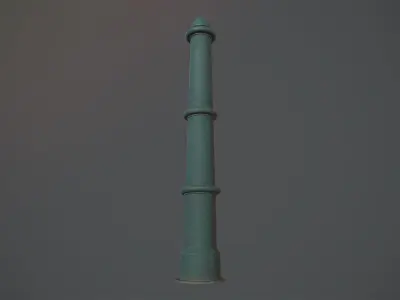 Barrier Bollard pack 5 Green v3 Low-poly 3D model