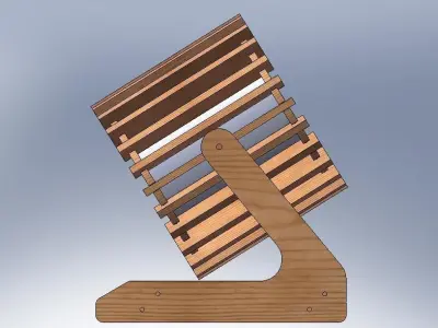 Wooden Floodlight 3D model