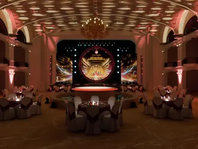 Conference stage layout demo 3D model 3D model