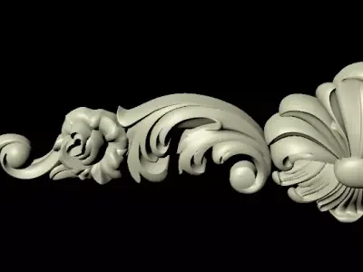 Central decor ornament for furniture 3D model 1139