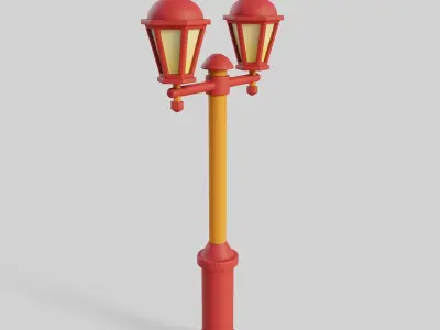 Cartoon Street Light 8 3D model