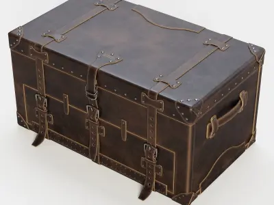 Leather Trunk 3D model