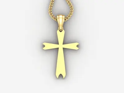 Light Gold 18K Cross Pendant 1CP005 3D print model