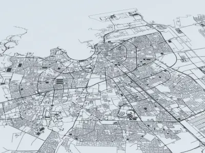 Qatar Road Network and Streets 3D model