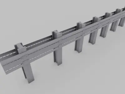 Highway Railing 3D model