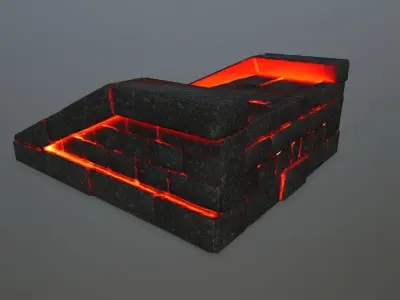 lava stair Low-poly 3D model