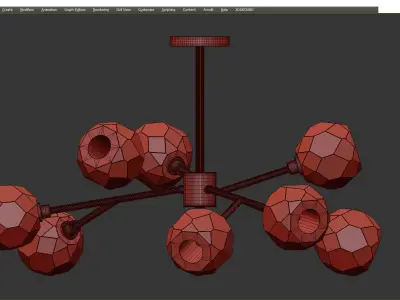RH Chandelier Low-poly 3D model