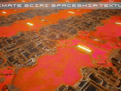 PBR Sci-Fi Spaceship Texture 48 Low-poly 3D model