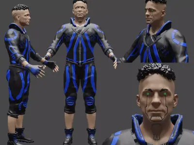 Cyber Player Low-poly 3D model