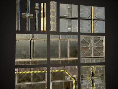 Sci-Fi Base Construction Kit 3D Model Pack