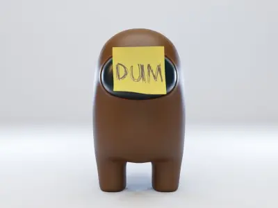 Among Us Dum Sticky Note Character 3D model