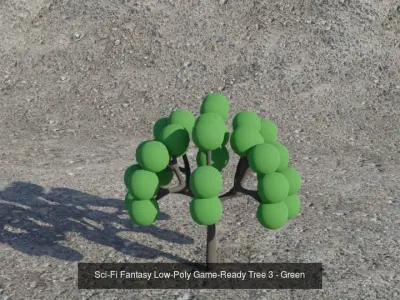 Sci-Fi Fantasy Low-Poly Trees-Plants - Easy to Re-color 3D Model Pack