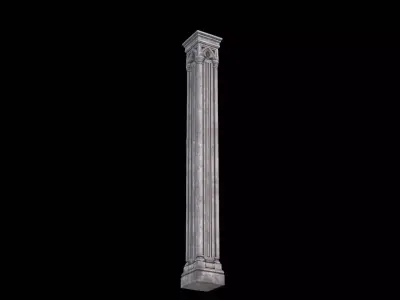 Gothic Stone Column Fantasy Cathedral Architecture Low-poly 3D model