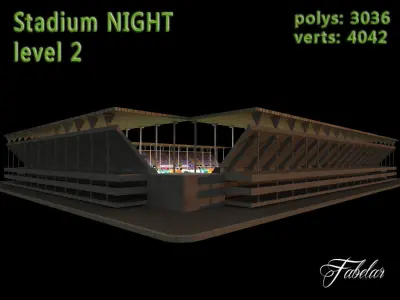 Stadium Level 2 Night Low-poly 3D model