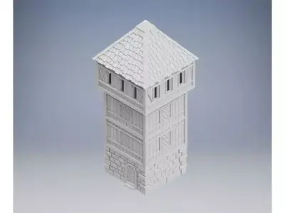 Medieval wooden tower Free 3D print model