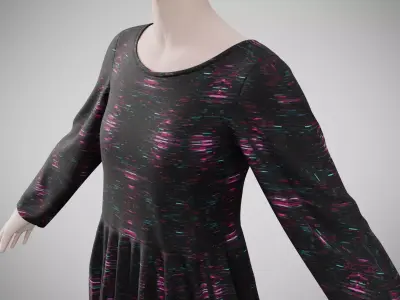 Dress 25 Light Burst Static Low-poly 3D model