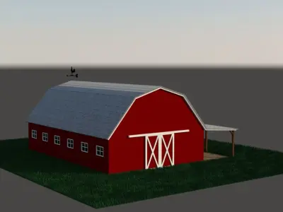 American style barn 3D model