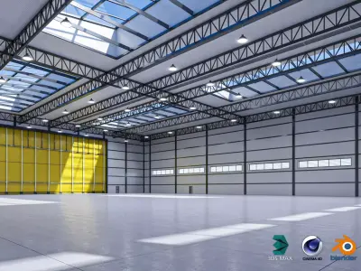 Warehouse 3 top of building 3D model