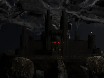 Graveyard Castle Scene 3D model