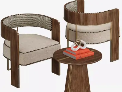 Caracole - Streamline Armchair- Henry Coffe table 3D model