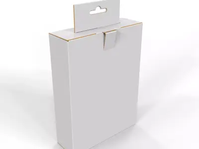 Hanging Display Packaging Box Foldable Locking Flap Texture