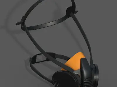 Gas mask protection respirator military combat  Low-poly 3D model