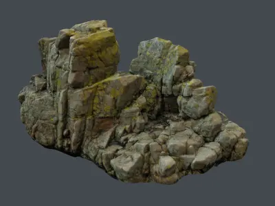 3d scanned rock cliff i 3D model