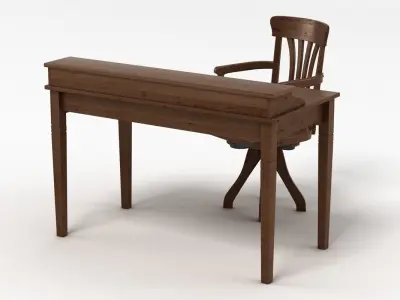 Bureau With Chair 3D model