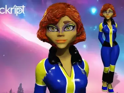 Sckript Toon Series Science-fiction collection The Officer Low-poly 3D model