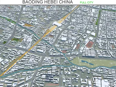 Baoding Hebei China 40km AI Low-poly 3D model