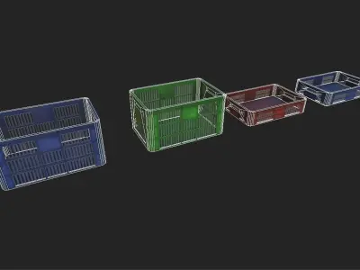 Plastic Containers Pack Low-poly 3D model