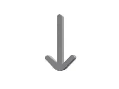3d arrow down Low-poly 3D model
