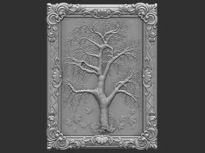antique tree with frame 3D model