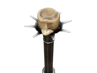 Medieval Torch Low-poly 3D model 17