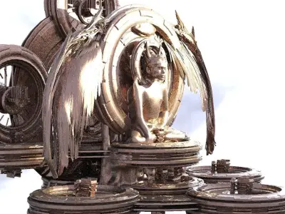 Ancient Alien Star Ring Monolith Kit bash 2 3D model