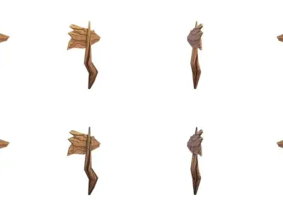 Guidepost Pack 0-9 Low-poly 3D model