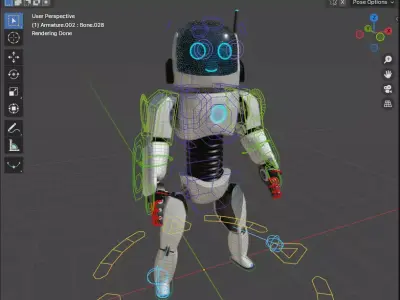 Android Bot Low-poly 3D model