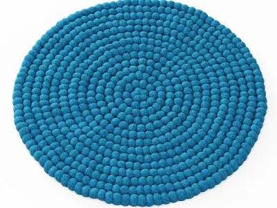 Ball of wool felt carpet 3D model