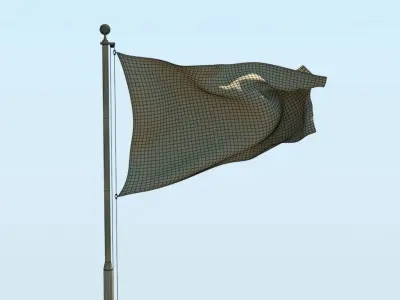 Animated Argentina Flag  3D model