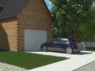 brick house scene 3D model