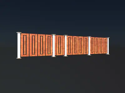 Modern fence 3D model
