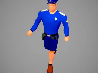 Stylized Policeman - Hyper Casual Game  Low-poly 3D model