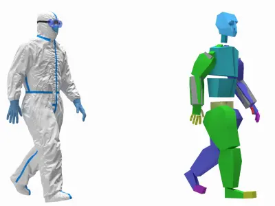  Man in Disposable Medical Protective Suit Rigged 