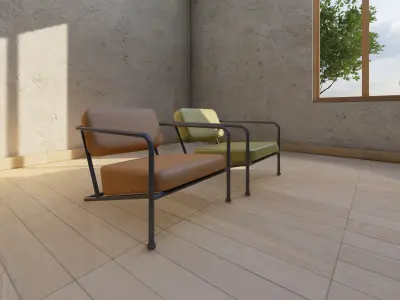 Arm Chair Low-poly 3D model get