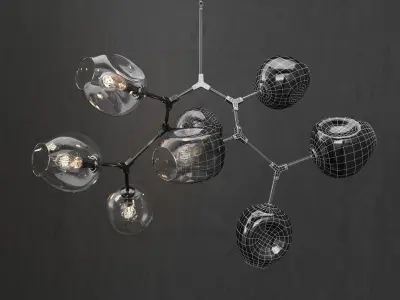 Branching bubble 8 lamps 2 3D model