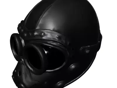 Steampunk Goggles Leather Face Mask Low-poly 3D model