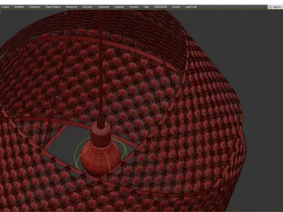 Miami Beach 3 Ring Crystal Chandelier Low-poly 3D model