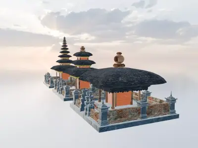Model Asset 3d Model of Pura Bali Low-poly 3D model
