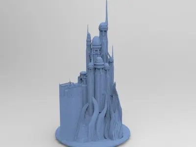 Gold Marble Palace statue 2 3D model